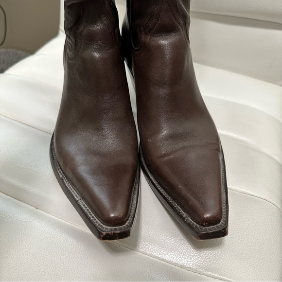 Old Gringo Knee High Snip Toe Heeled Cowgirl Boots Chocolate Brown 8 - Picture 5 of 5